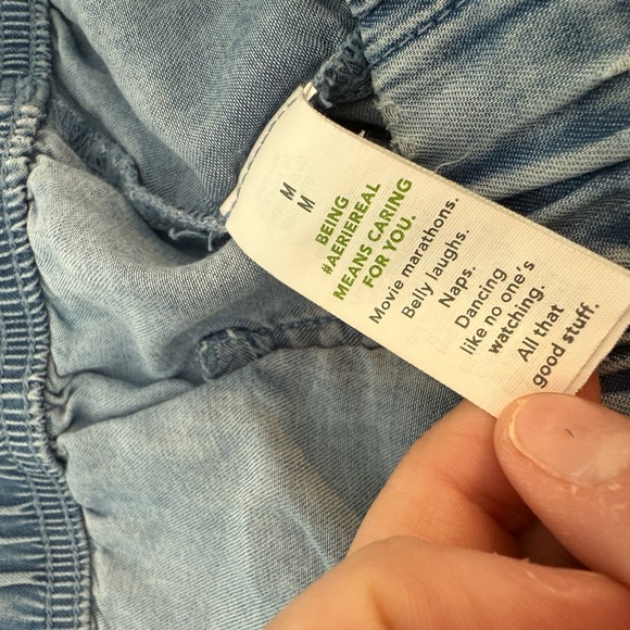 Aerie Light Blue Jean Shorts Soft and Flowy - Picture 4 of 5